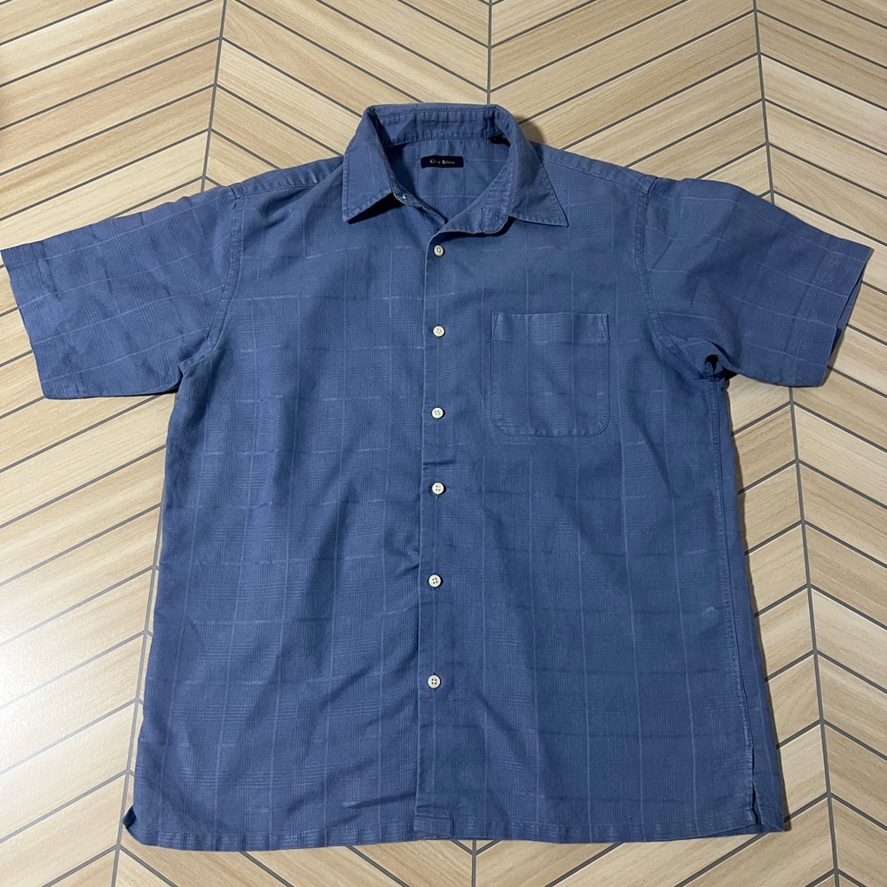Club Room Boxy Button Up Dress Shirt Short Sleeve